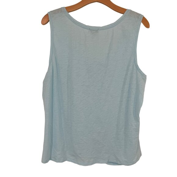 Talbots Light Blue Sleeveless Ruched Women's Tank Top size 3X  cotton - Picture 6 of 8